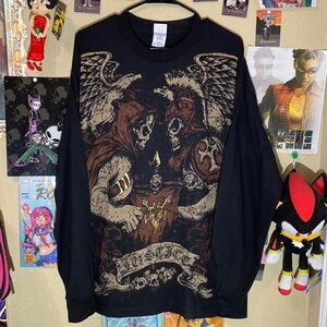 Cyber y2k grunge goth skater emo type graphic long sleeve shirt size xlrg